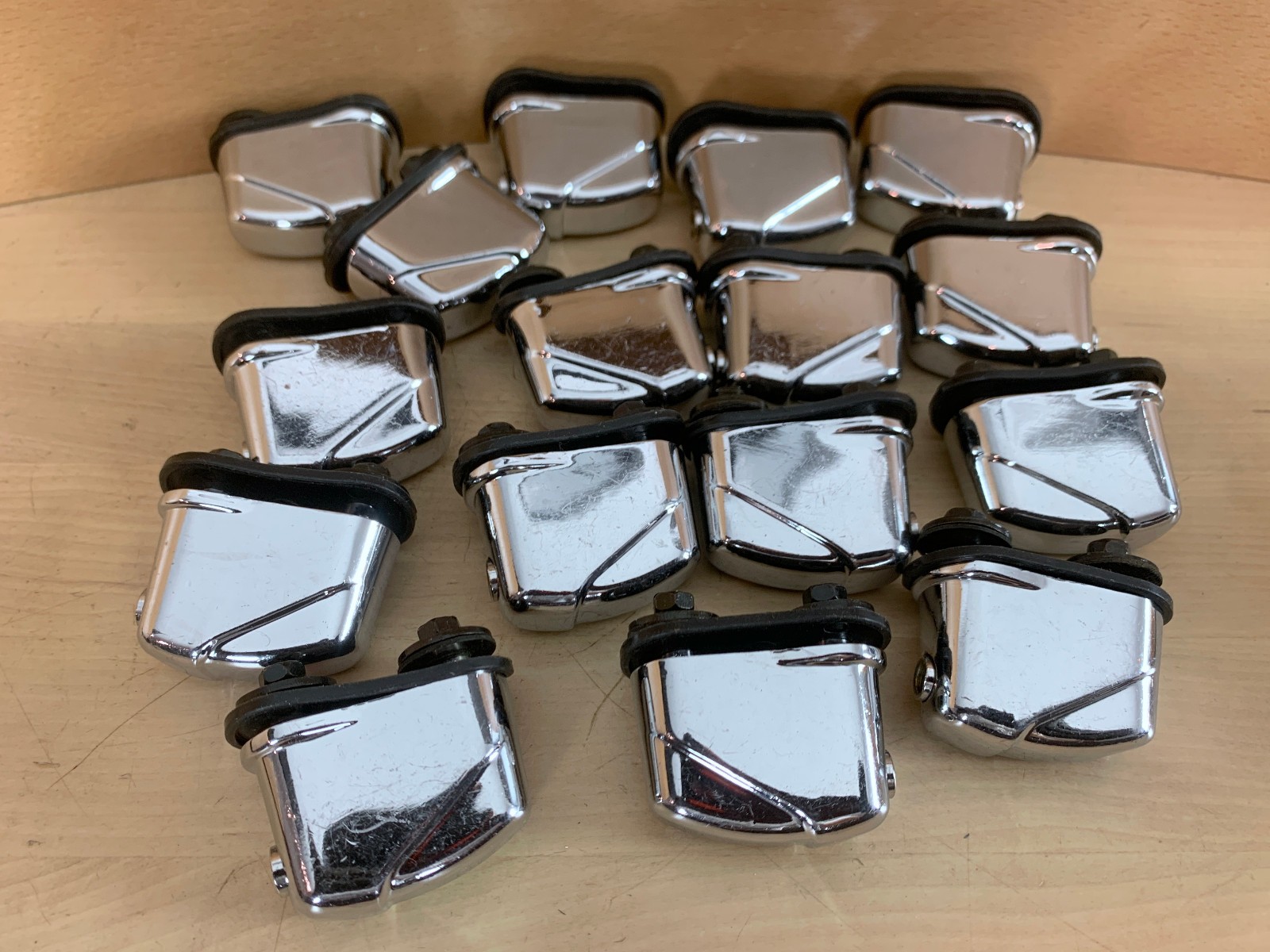 Lot of 16x CRUSH XLBD001 Bass Kick Drum LUG CASING Parts Complete Chrome 1" Hole