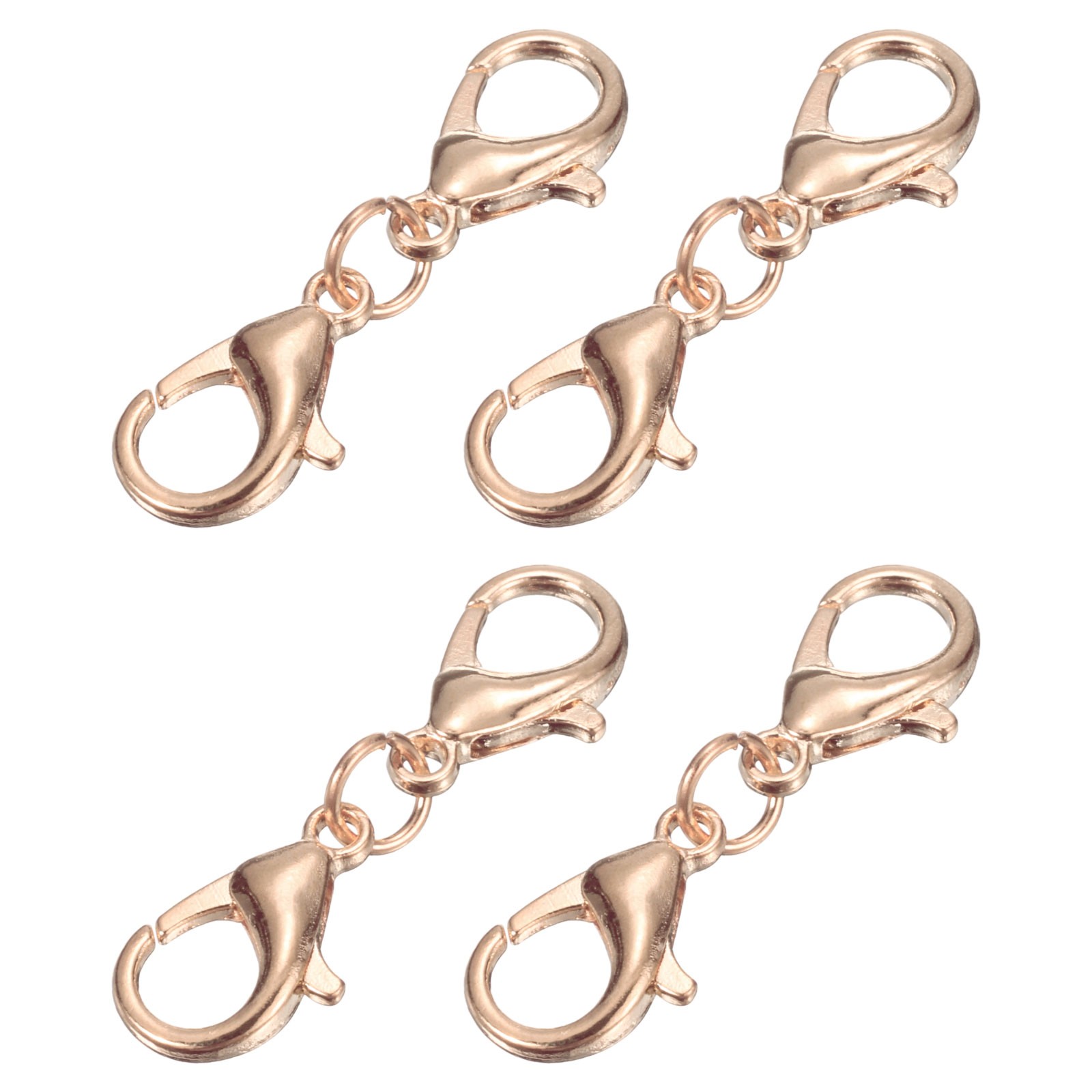 4Pcs Double Lobster Claw Clasps Bracelet Extender (30mm Rose Gold)