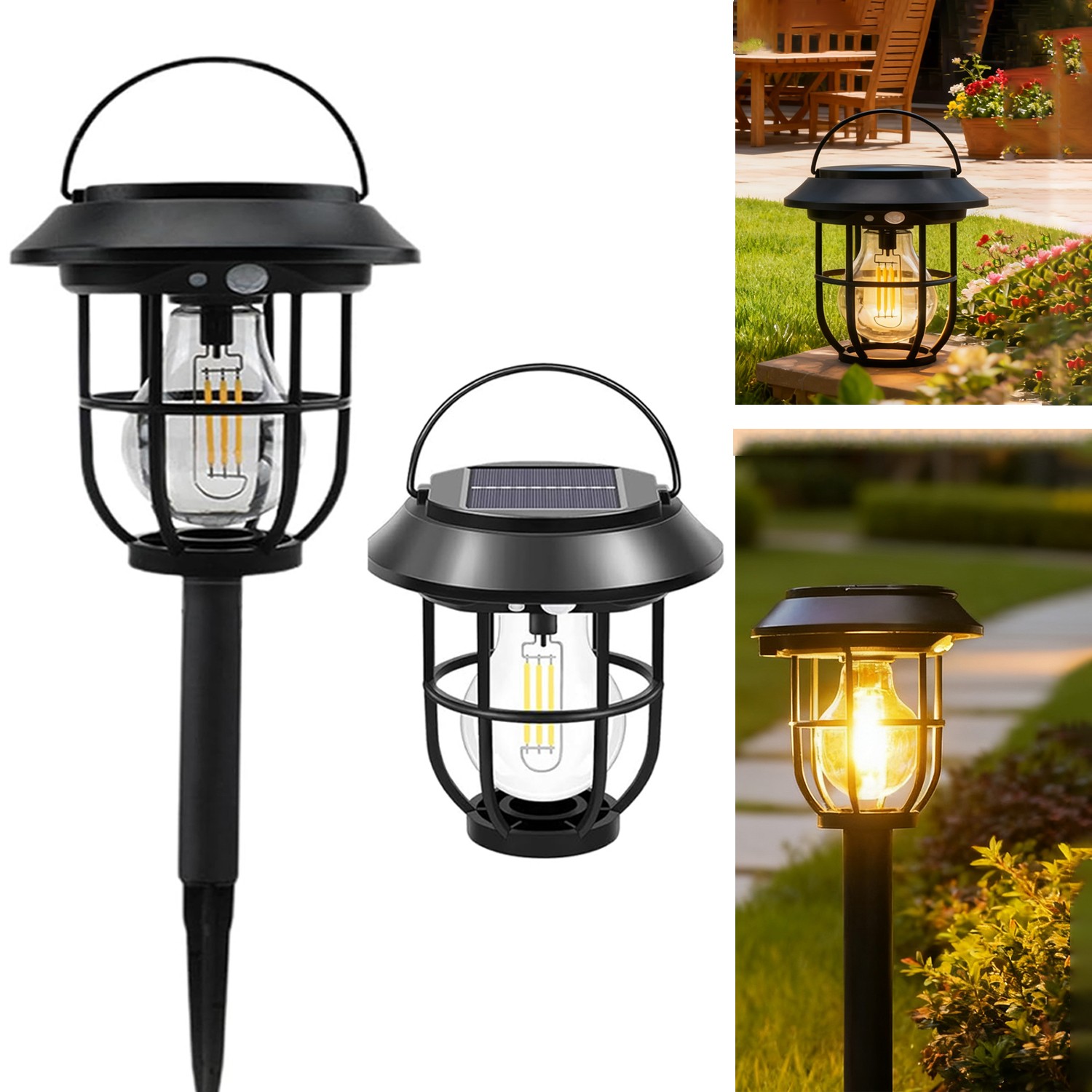 1-4x Solar Garden Motion Sensor 2IN1 Light Outdoor Pathway Lawn Landscape Lamp