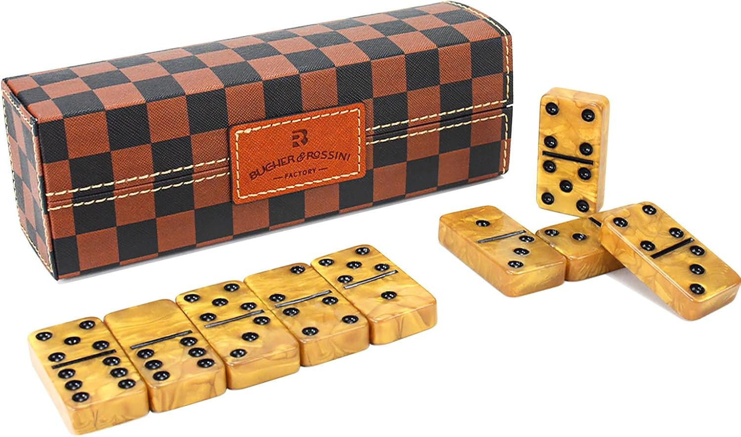Dominos Set for Adults, Thick Domino, Double 6 Dominoes Set for Adults and Kids,