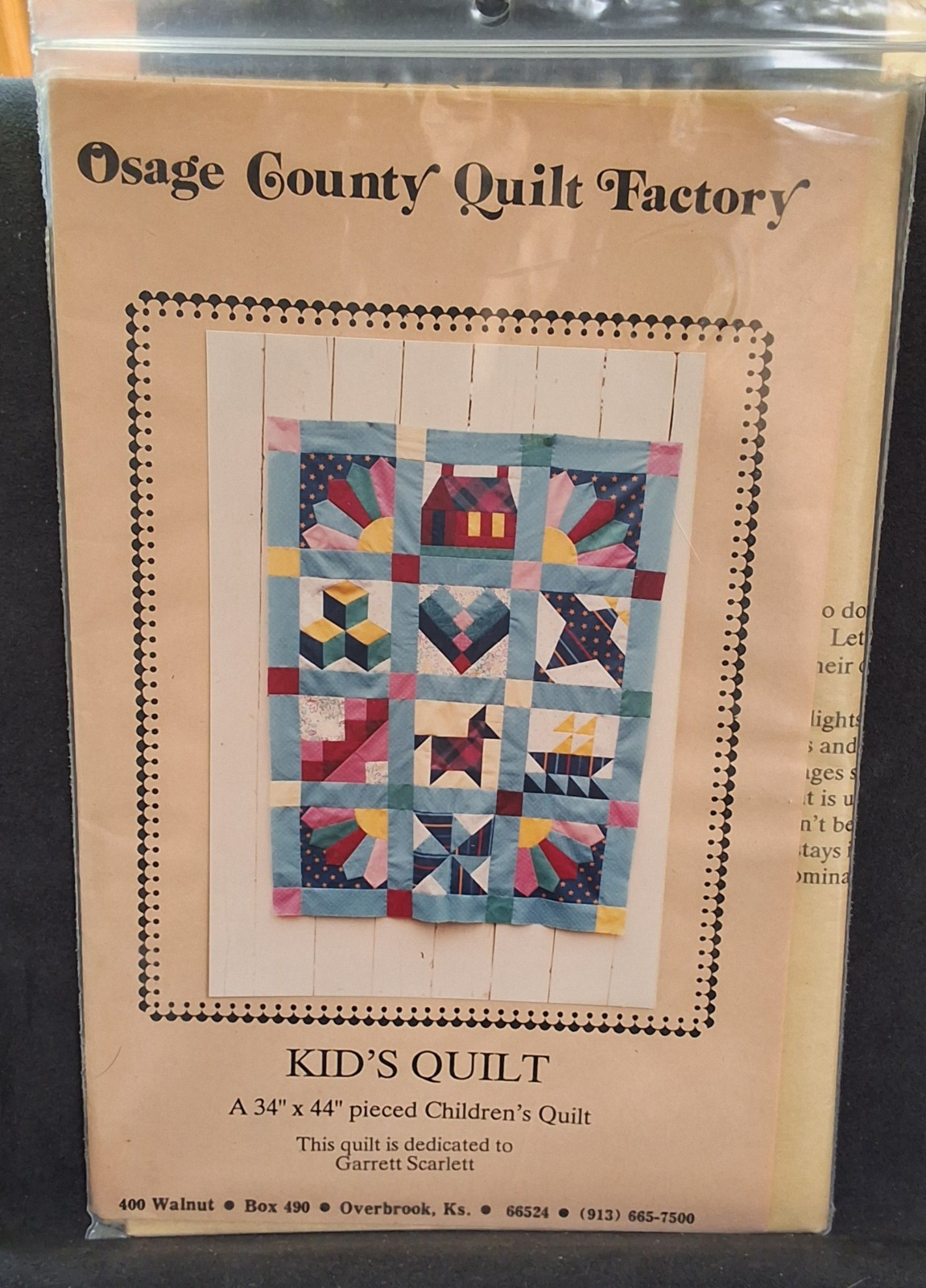 KID'S QUILT 34X44 Osage Country Quilt Factory Quilting Patterns NEW Robertson