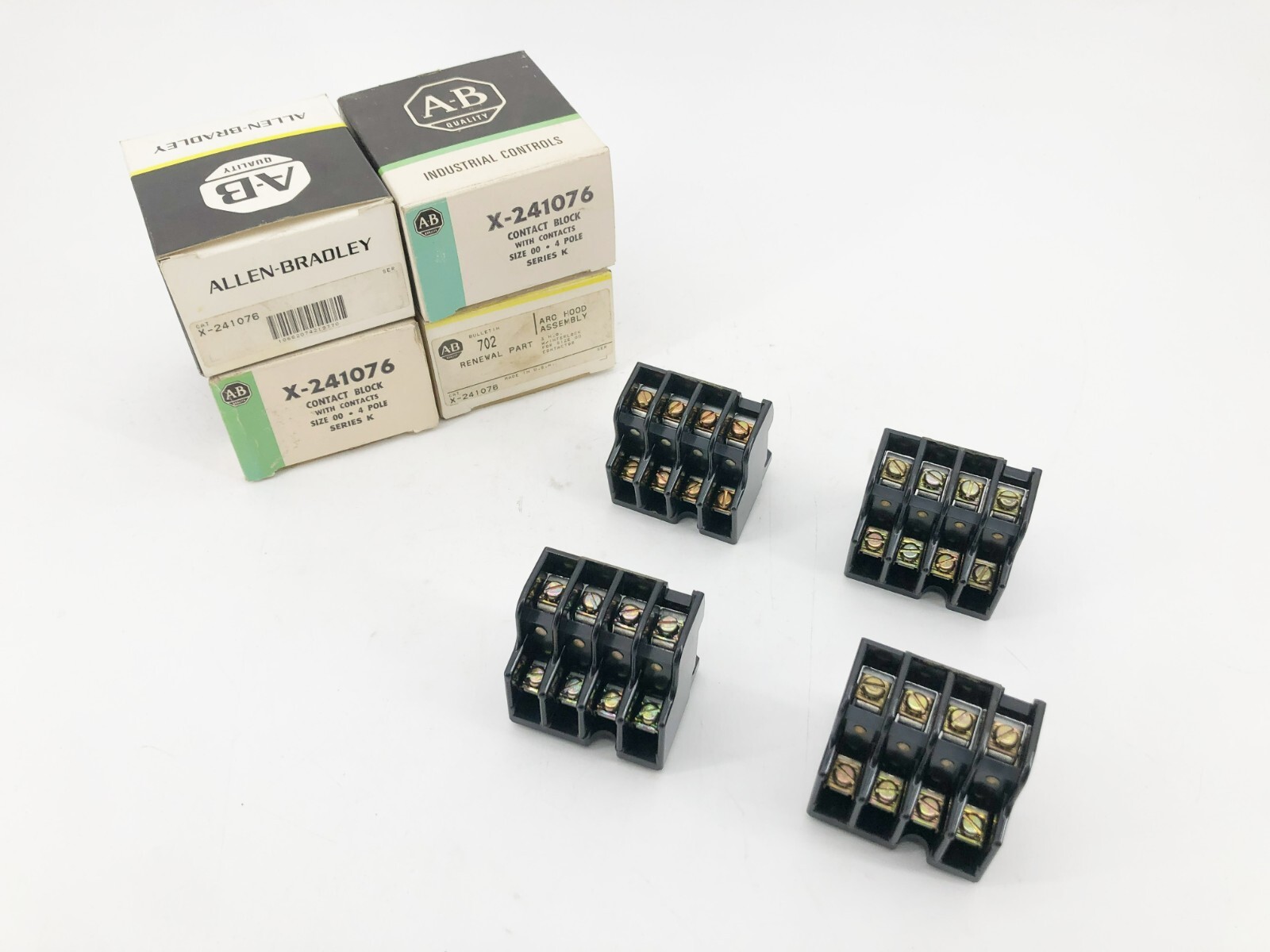 Lot of 4 New Allen Bradley X-241076 Arc Hood Contact Blocks 3NO Size 00