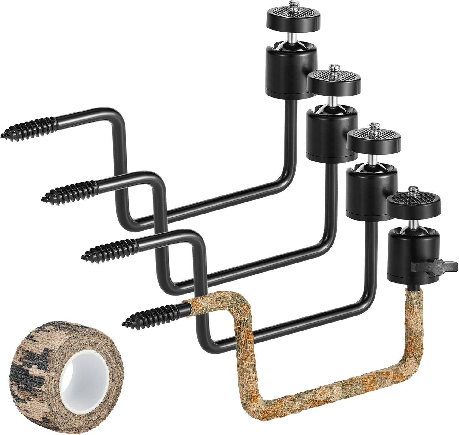 Trail Camera Tree Mount, 4 Pack Tracking Bracket, Tree 1/4" X 20 Screw，360° Rota