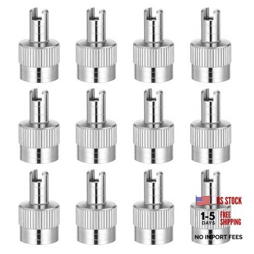 12PCS Tire Valve Stem Caps, Slotted Slot Valve Stem Caps with Valves Core