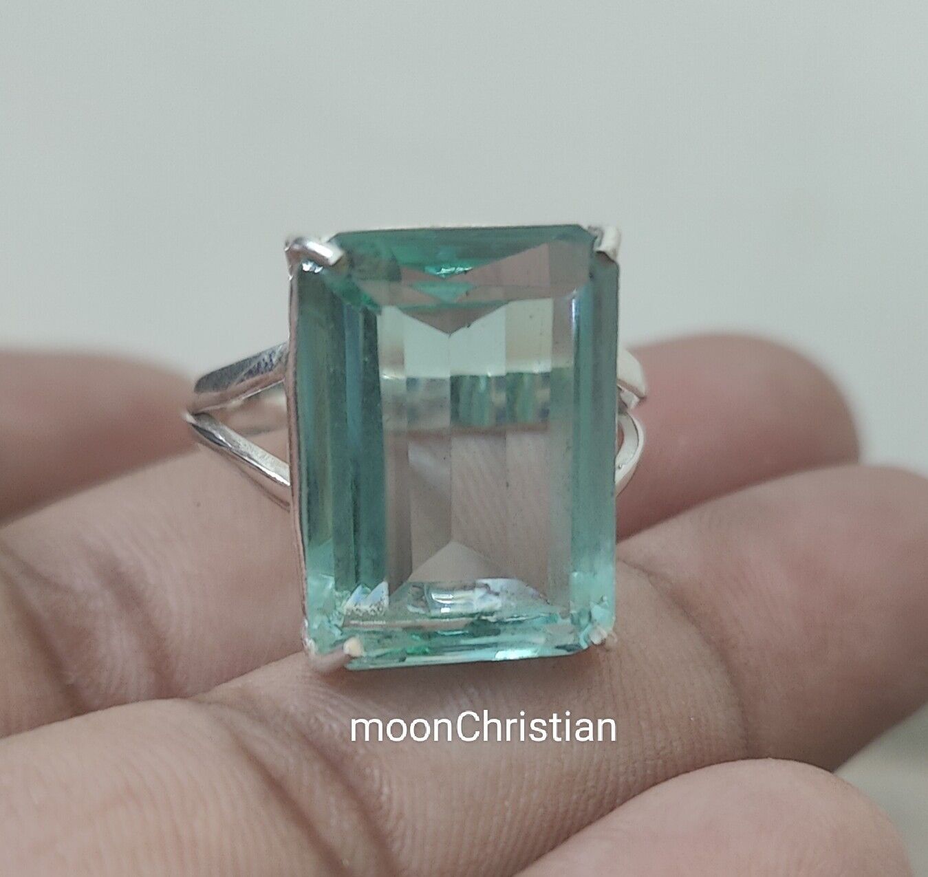 Aquamarine Ring 925 Sterling Silver Band & Statement Handmade ring All size-m-28