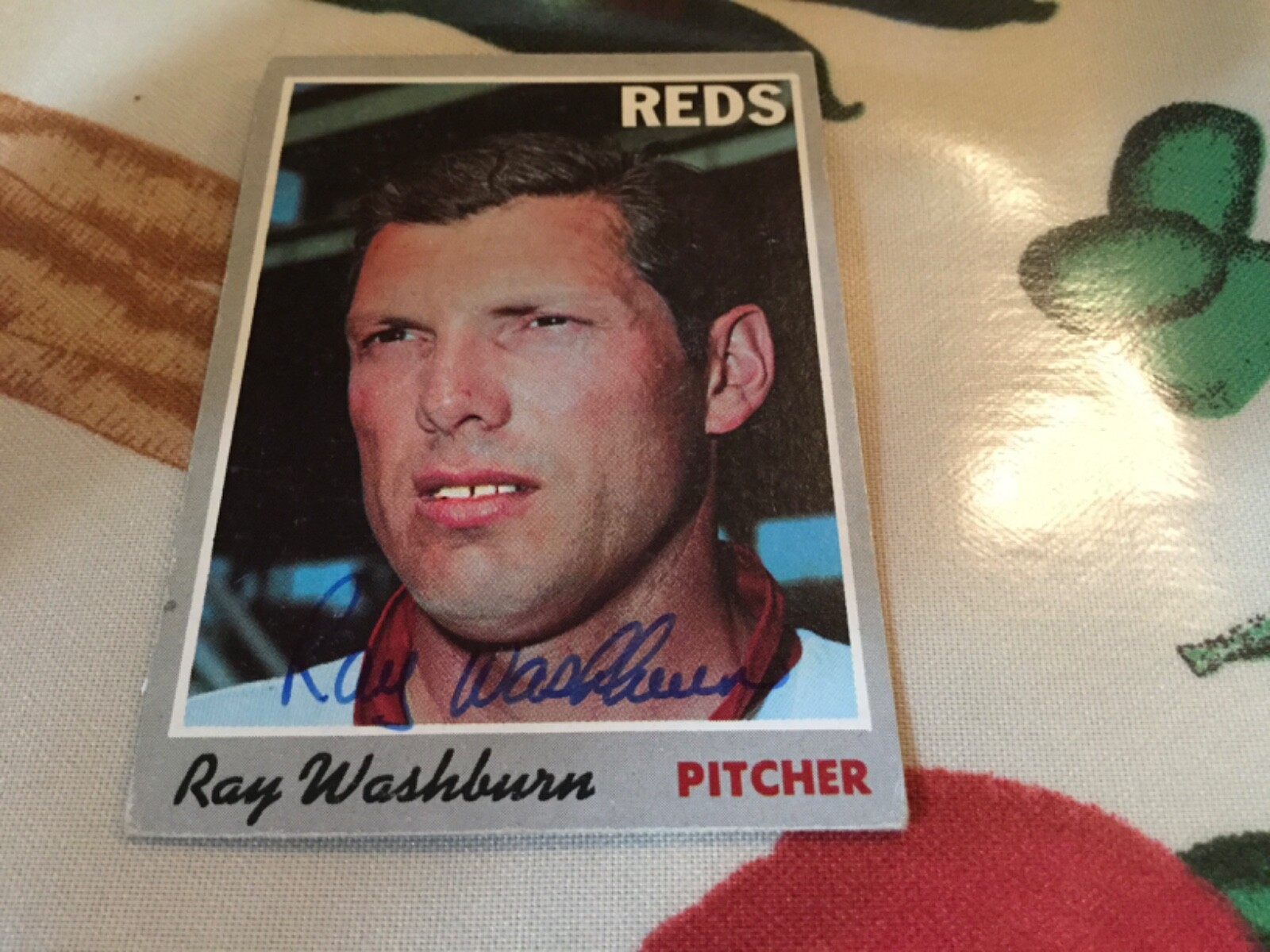 1970 Topps Ray Washburn Autographed Baseball Card St. Louis Cardinals Reds #22