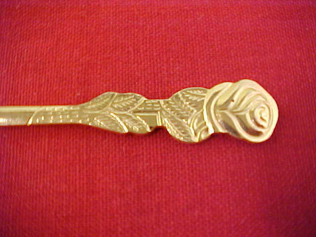 Spoon Rose Handle Gold Tone 5" Long Rostfrei Good Condition
