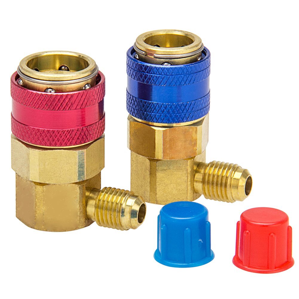 Brass Low High Quick Connector Adapter ACME Coupler Auto AC Manifold Gauge HVAC