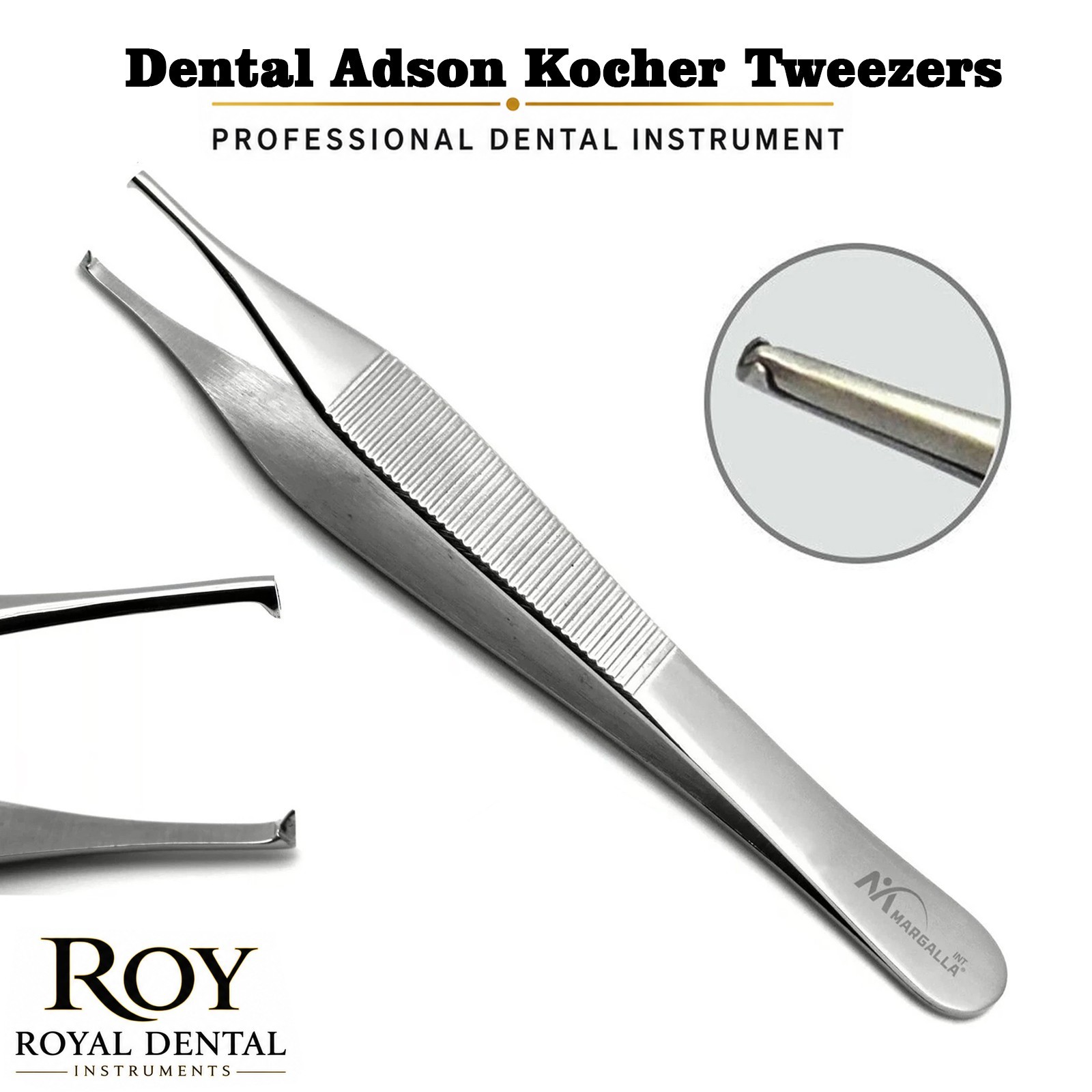 Toothed Dressing Forceps Plier Instruments Dental Adson Kocher Tweezer 12cm