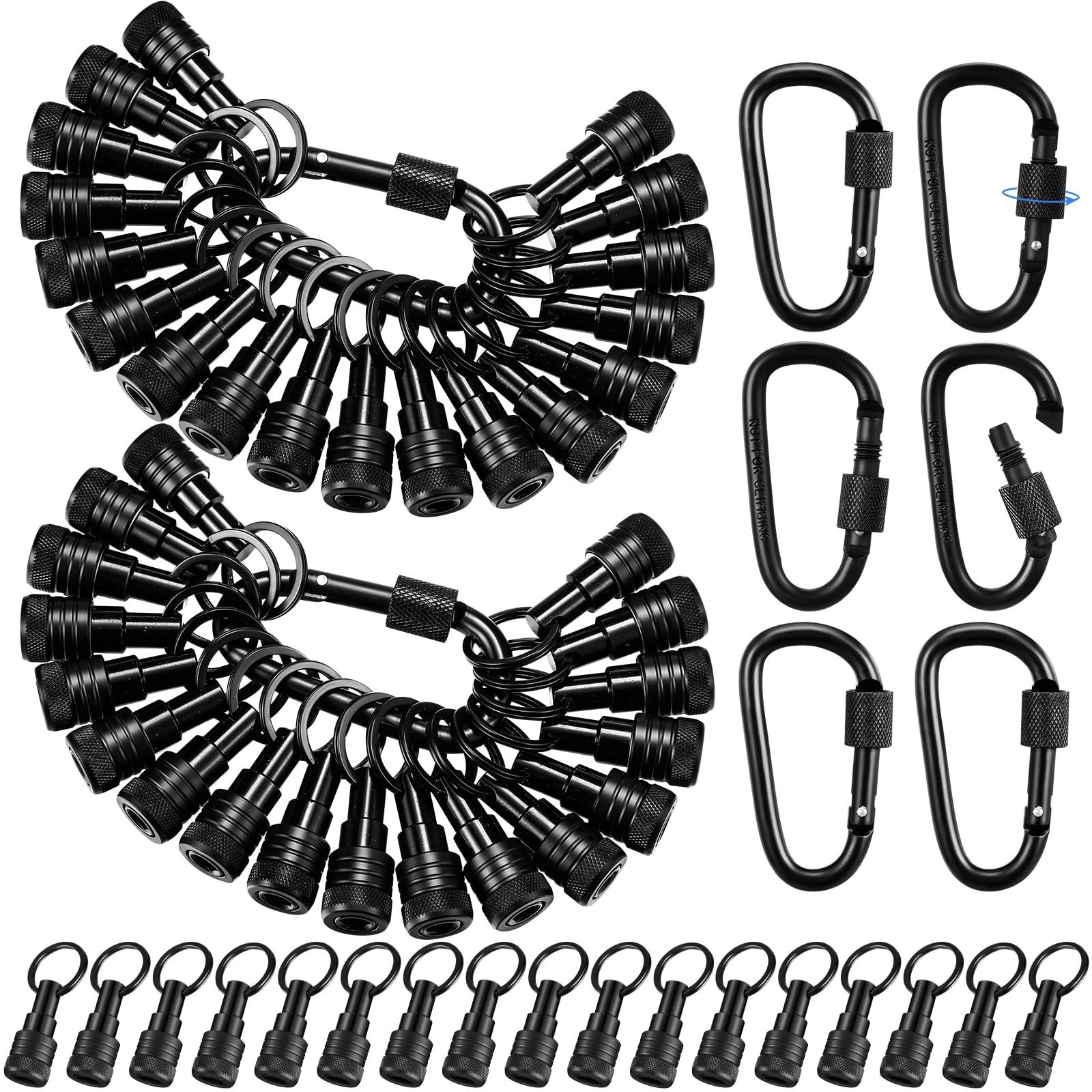 Threlaco 36 Pcs Upgraded Bit Holder Keychain, 1/4 Inch Socket Hex Shank Bit H...