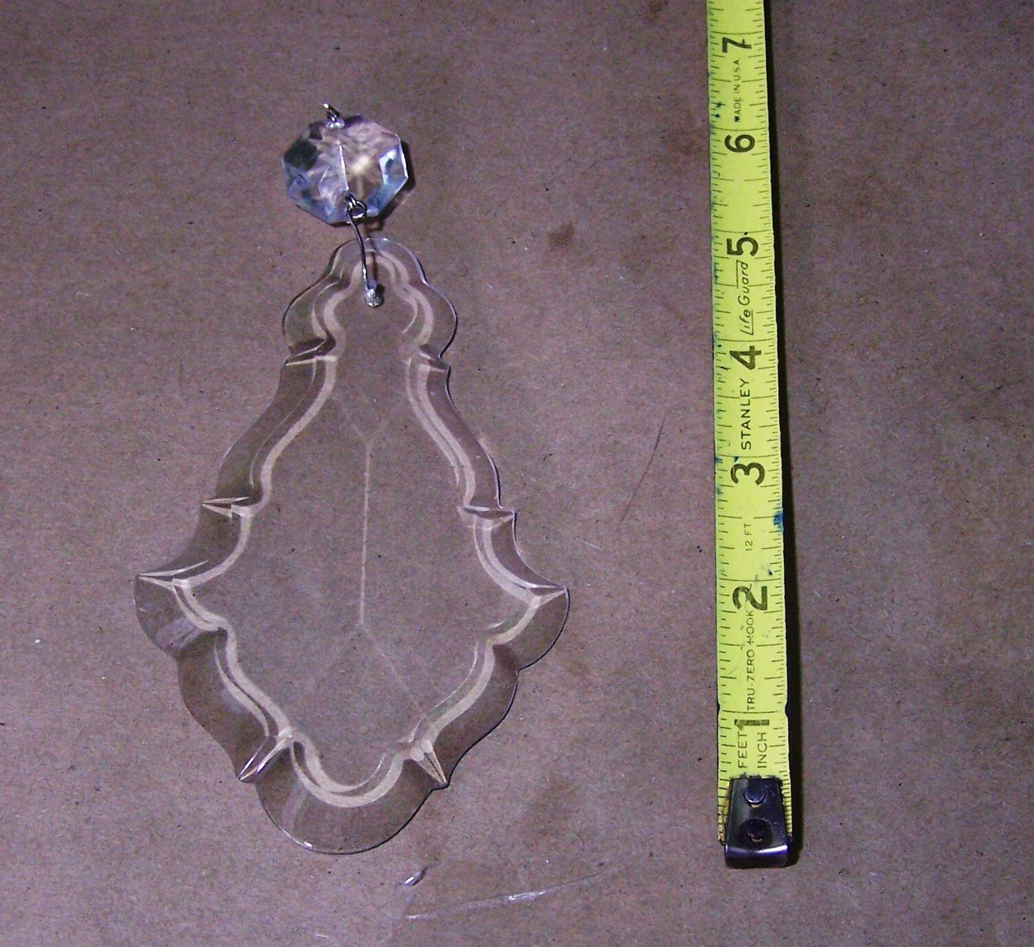 Large 5" Vintage Chandelier Clear French Pendalogue NOS PEN-1007