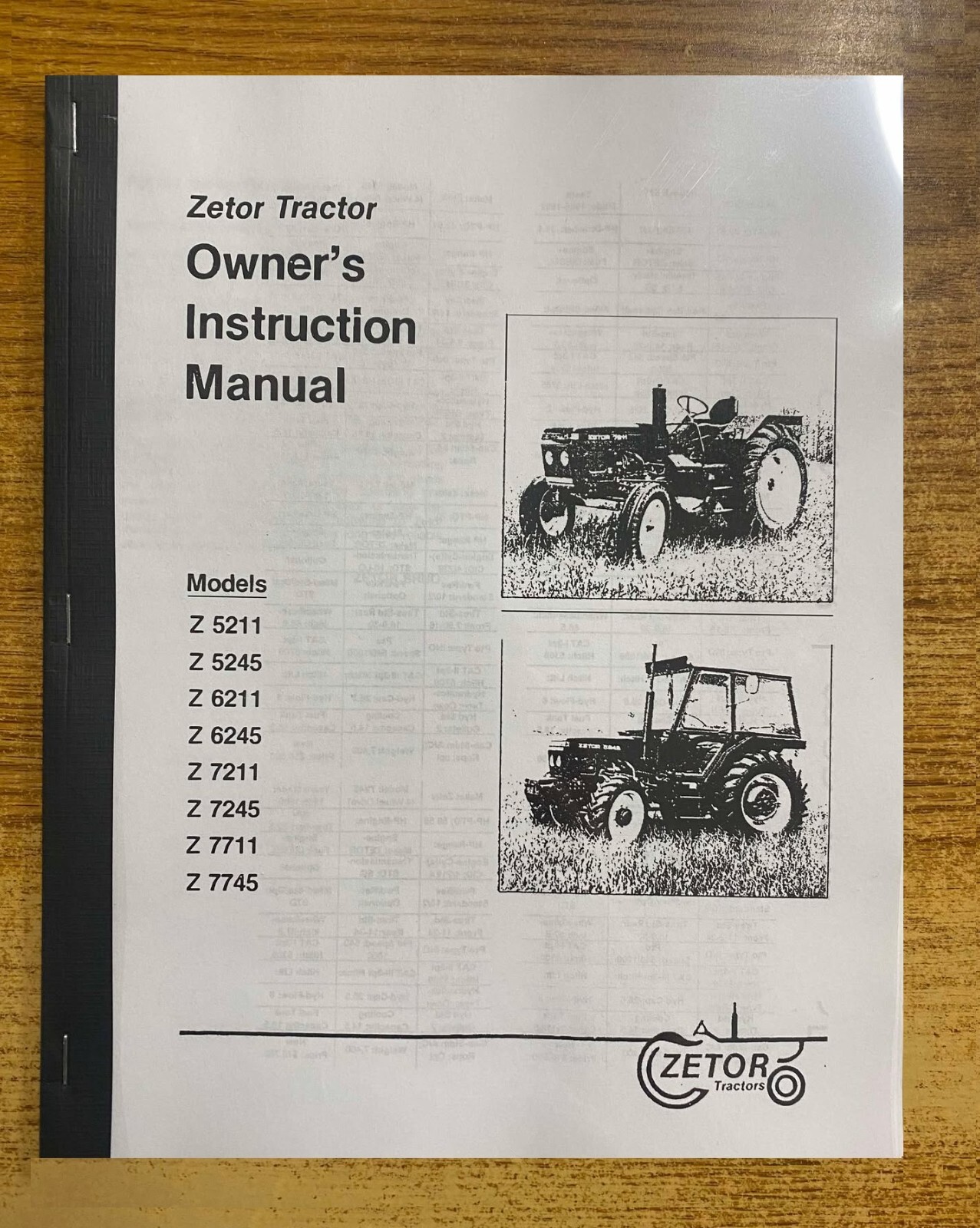 5211,5245,6211, 6245, 7211 Zetor Tractor Operator Instruction Maint Manual OP