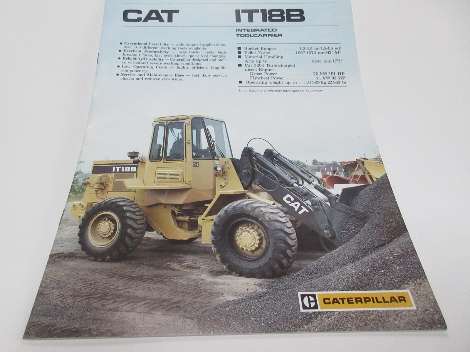 Caterpillar IT18B Tool Carrier Wheel Loader Sales Brochure 14 Page