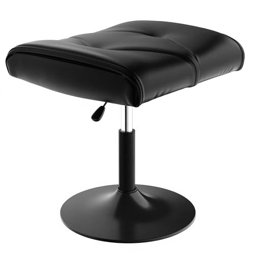 Foot Rest Under Desk Ottoman, PU Height Adjustable Footrest with Comfort