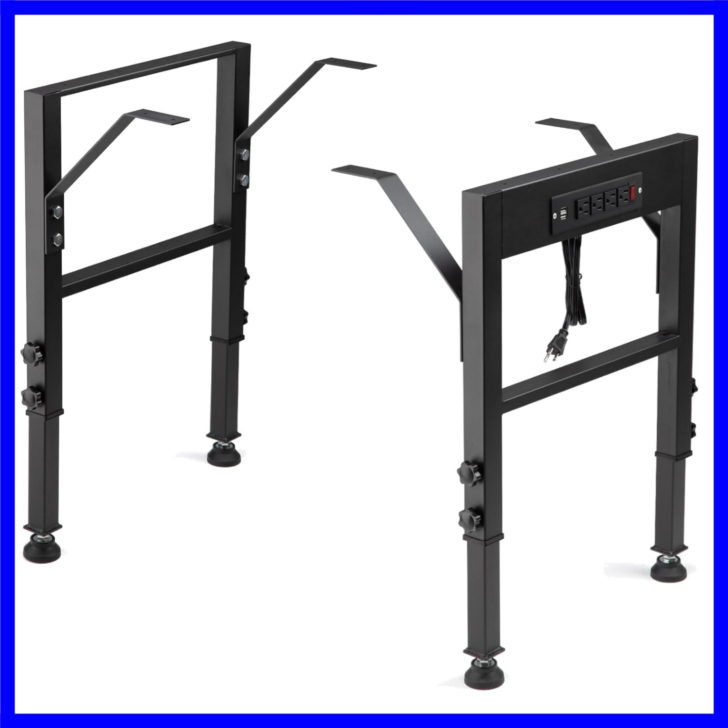 19.6-Inch Depth Workbench Frame, Height Adjustable 28.5" to 33.8",Set of 4 Me...