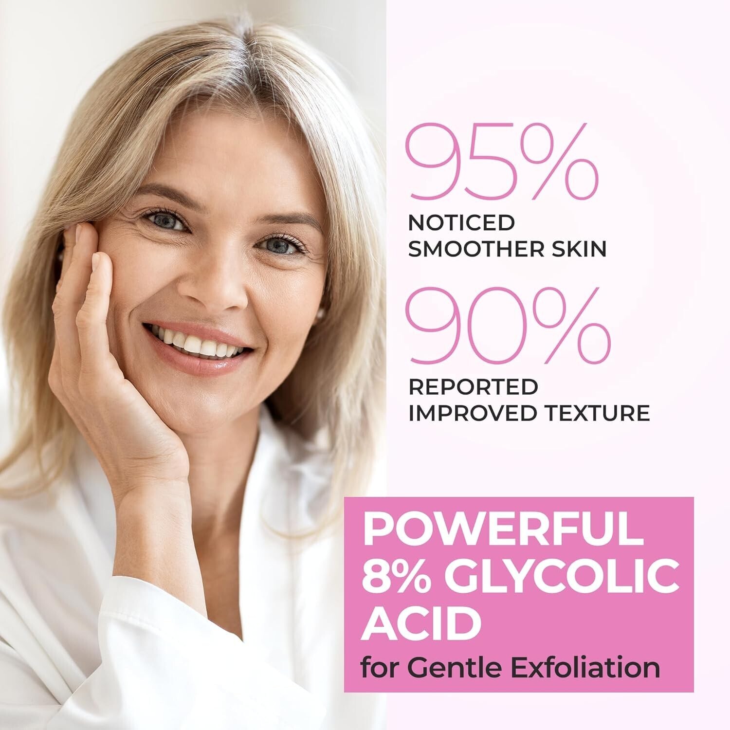 InstaSkincare Glycolic Acid 8% Toner for Face with Hyaluronic Acid 8 Oz