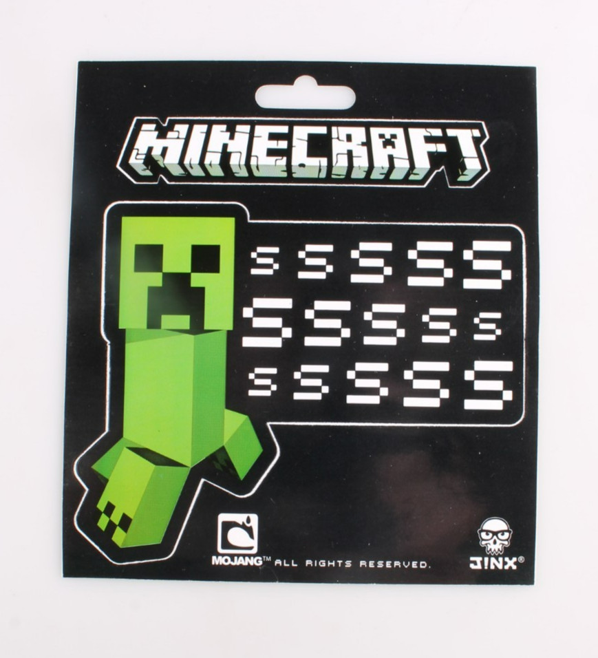 Minecraft JINX Minecraft Creeper SSSsss Sticker Black Green NEW Deadstock