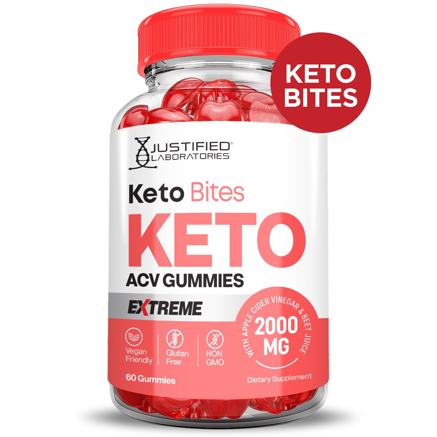 Keto Bites Extreme ACV Gummies 2000MG Apple Cider Vinegar 120 Gummys