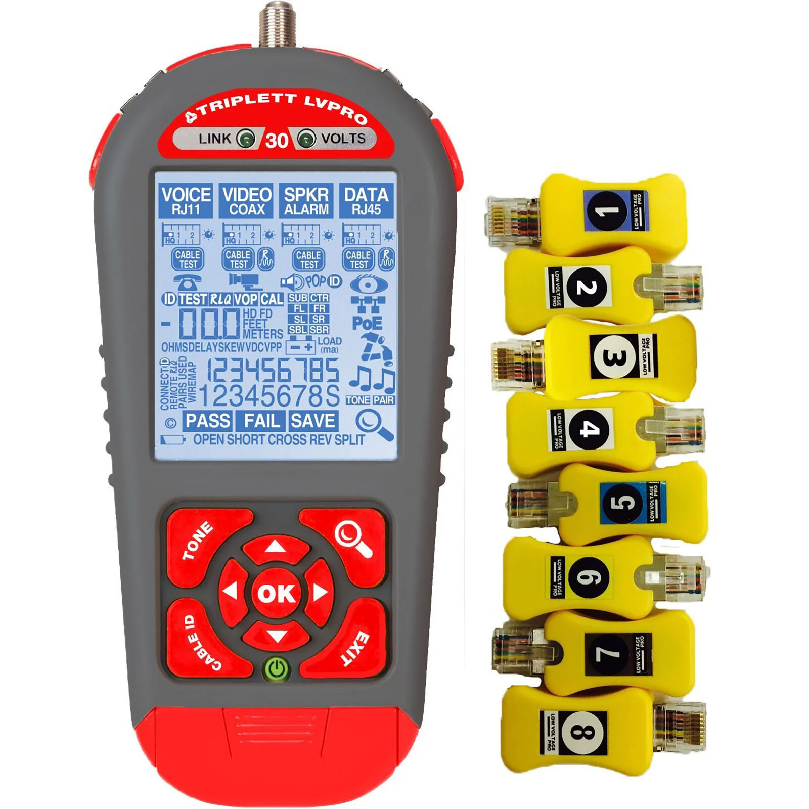 Triplett LVPRO30 Low Voltage Pro Cable Tester w/ 8 Smart Remotes - Open Box