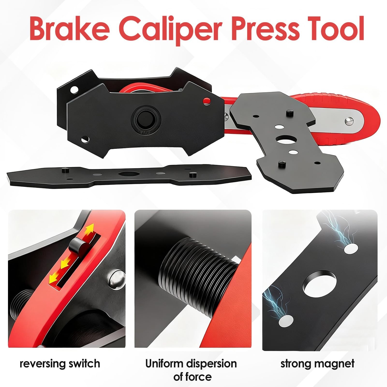 Ratcheting Brake Caliper Press Tool, Piston Compressor & Spreader for Disc Brake