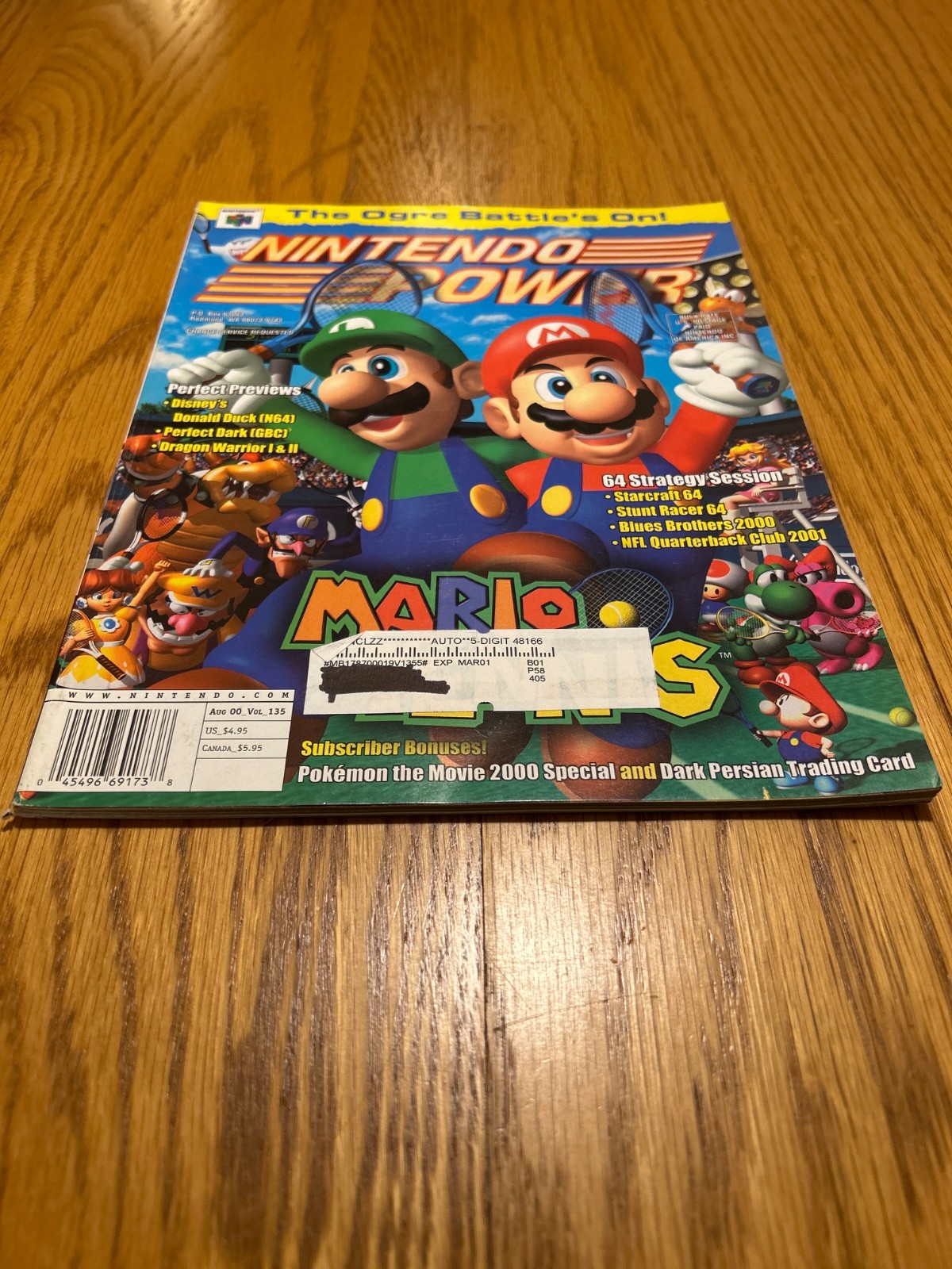 Nintendo Power Mario Tennis Aug 00 Vol 135 Strategy Guide