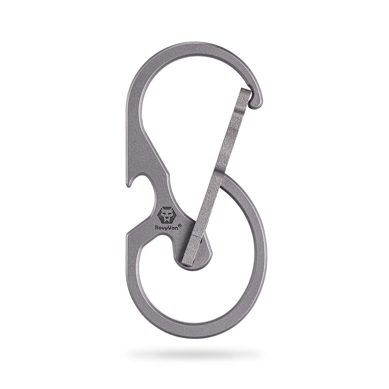 Mini Keychain Carabiner - Titanium Pocket Clip with Bottle Opener U8 Small Duty