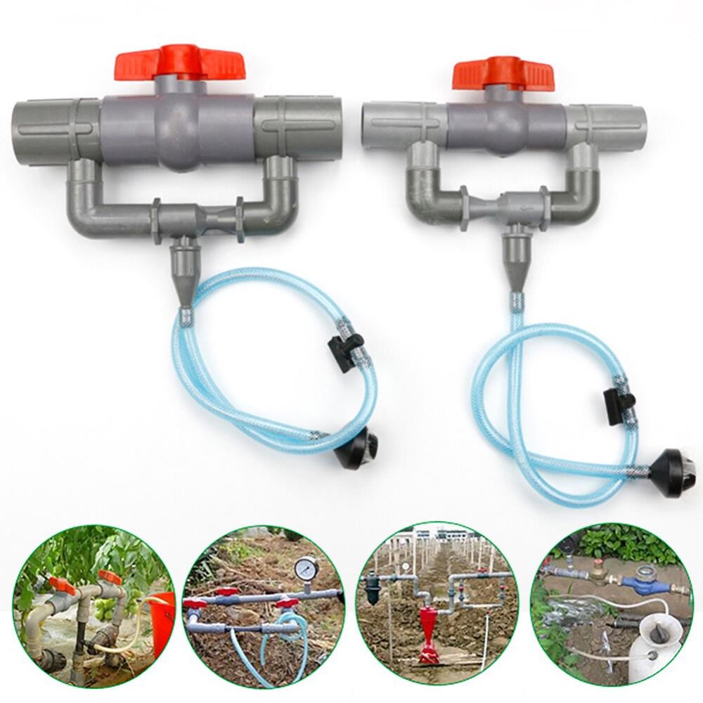 Venturi Fertilizer Injector Kit for Garden Irrigation System with Valve & Tubing