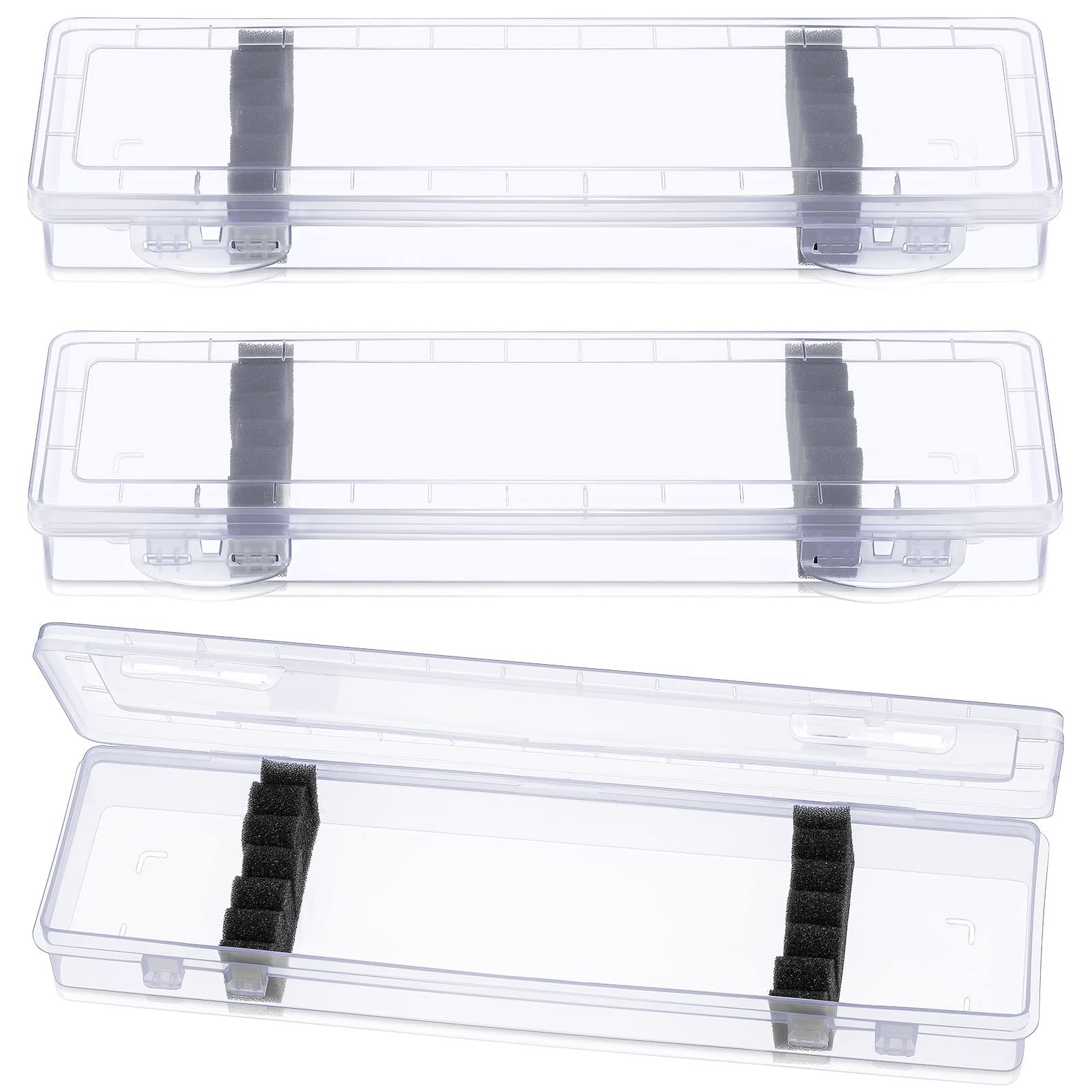 3 Pcs Paint Brush Storage Containers with Foam Inserts, Paint Brush Organizer...