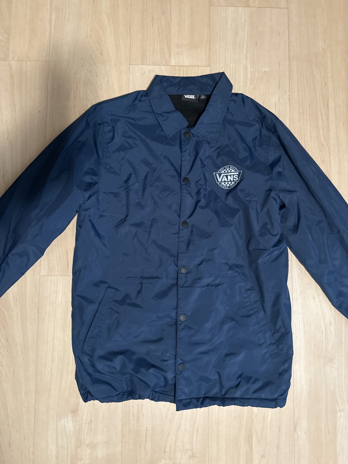 Vans Off The Wall Button Rain/Windbreaker Shell Jacket Navy Men’s Size Small