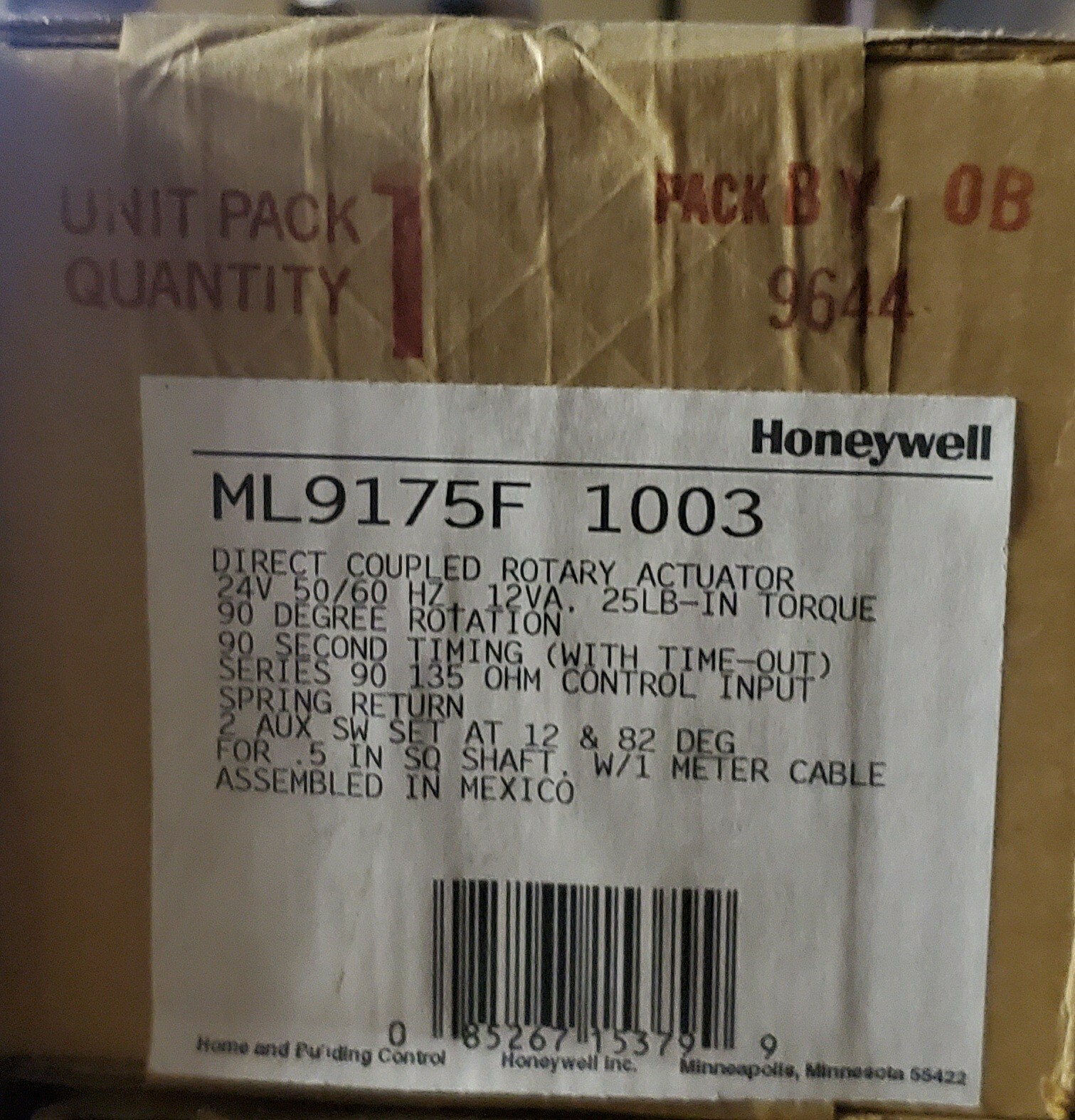 **BRAND NEW** ML9175F 1003 Honeywell Damper Actuator Series 90 135ohm