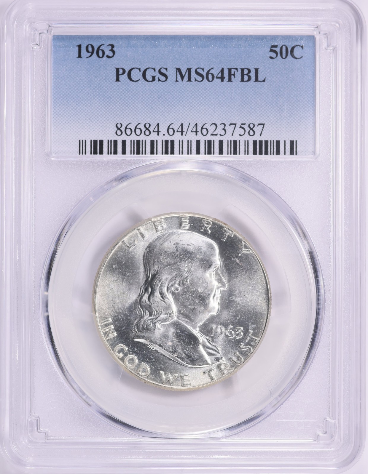 1963 Franklin Half PCGS MS64 FBL