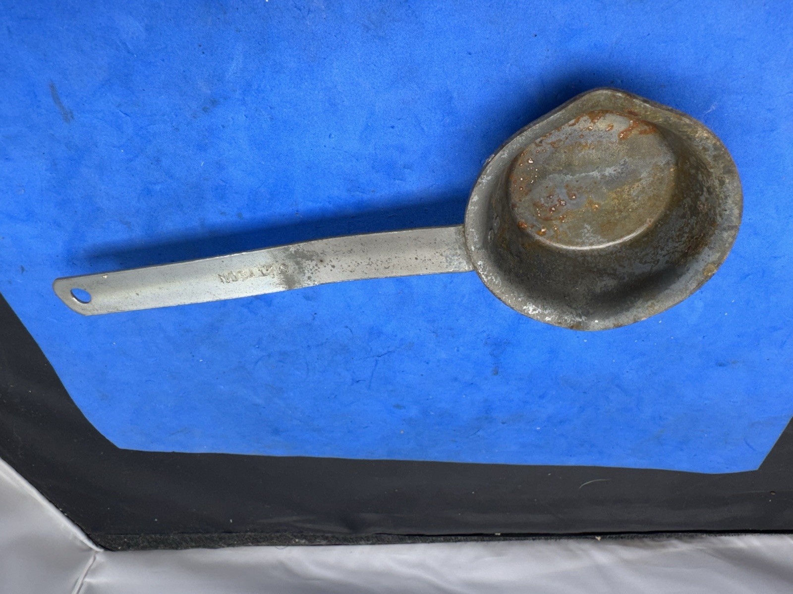 Vintage MATTSON  Cast Iron Smelting Ladle Pot Blacksmith Tool 3”wide 9 “length