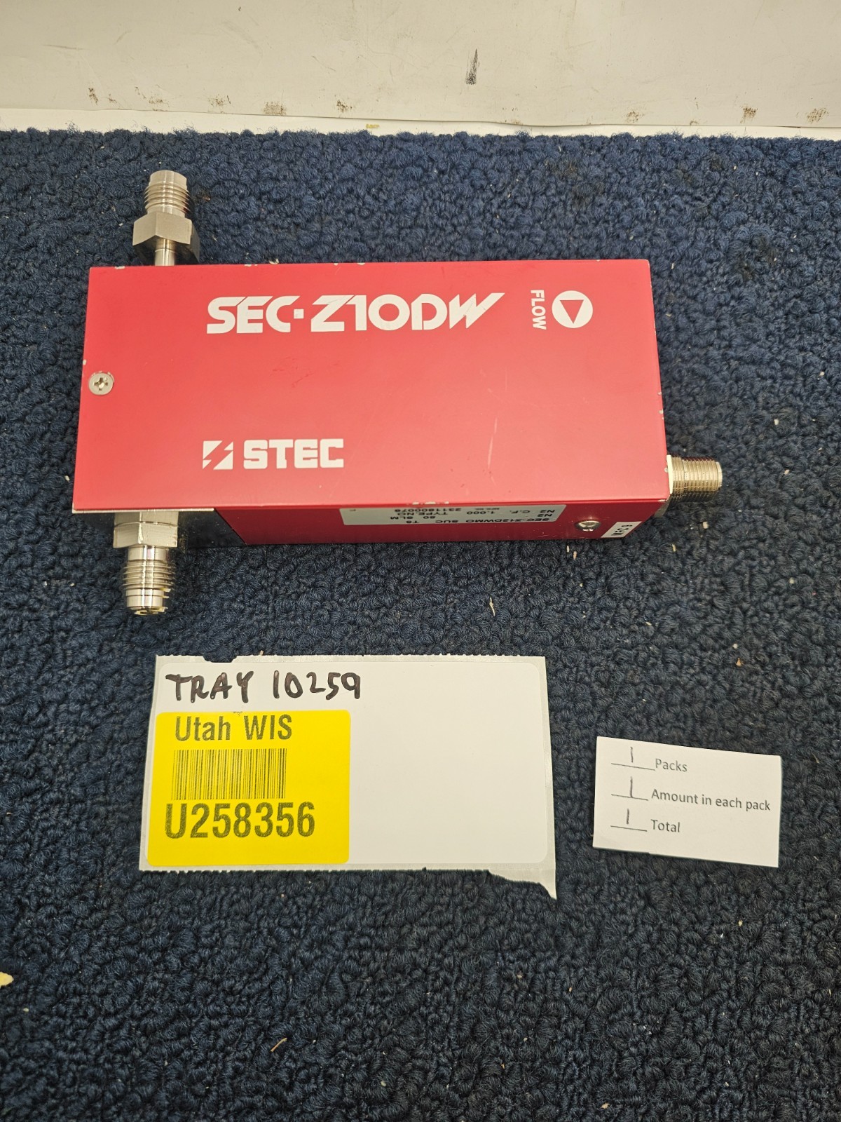 STEC SEC-Z12DWM Mass Flow Controller, 50SLM Flow Rate, 2311600076