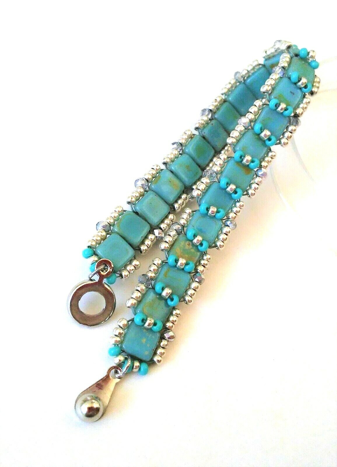 Handmade Turquoise Tila Bracelet