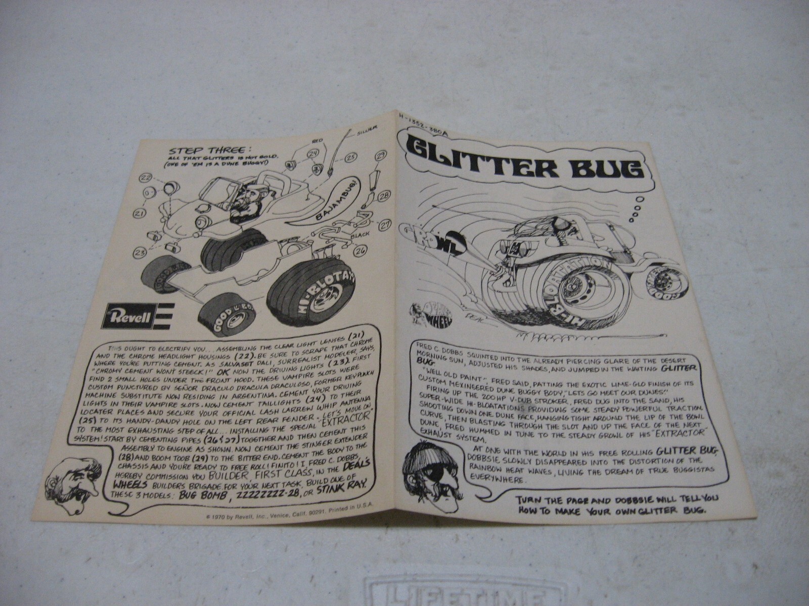 Instruction Sheet Only - Revell Glitter Bug Dune Buggy Model Kit #H-1352