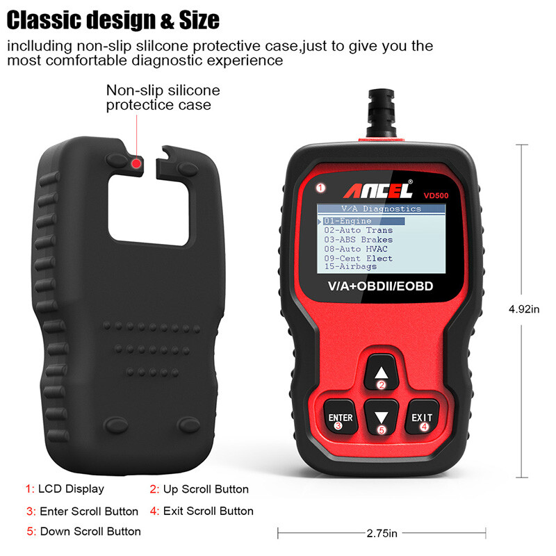 Automotive Code Reader OBD2 Scanner Fit For VW Audi Skoda Seat Full System Check