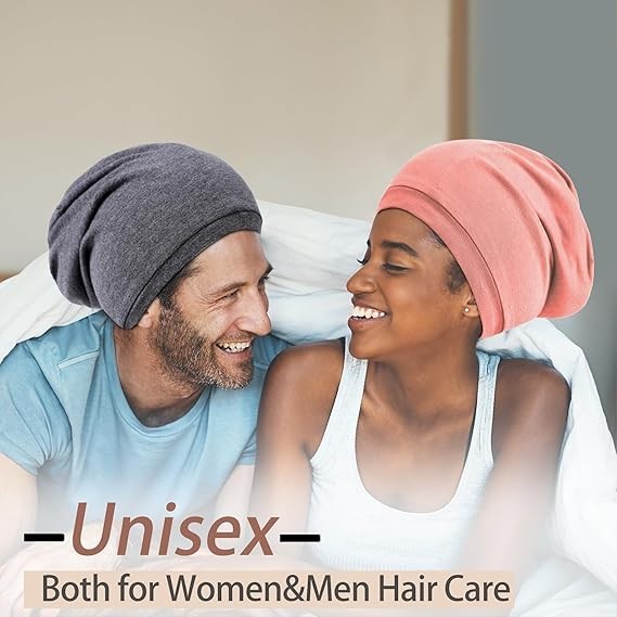 2 pcs Large Satin Bonnet for Men, Loc Cap, Dreadlocks & Braids Cap for Curly Hai