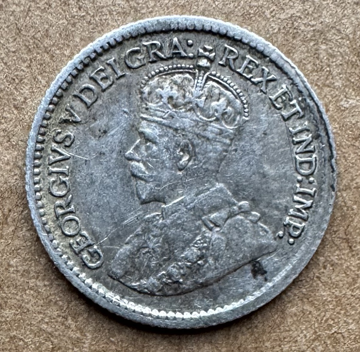 1914 CANADA 5 CENTS .925 SILVER KM# 22 GEORGE V 1914 FIVE CENTS NICE XF