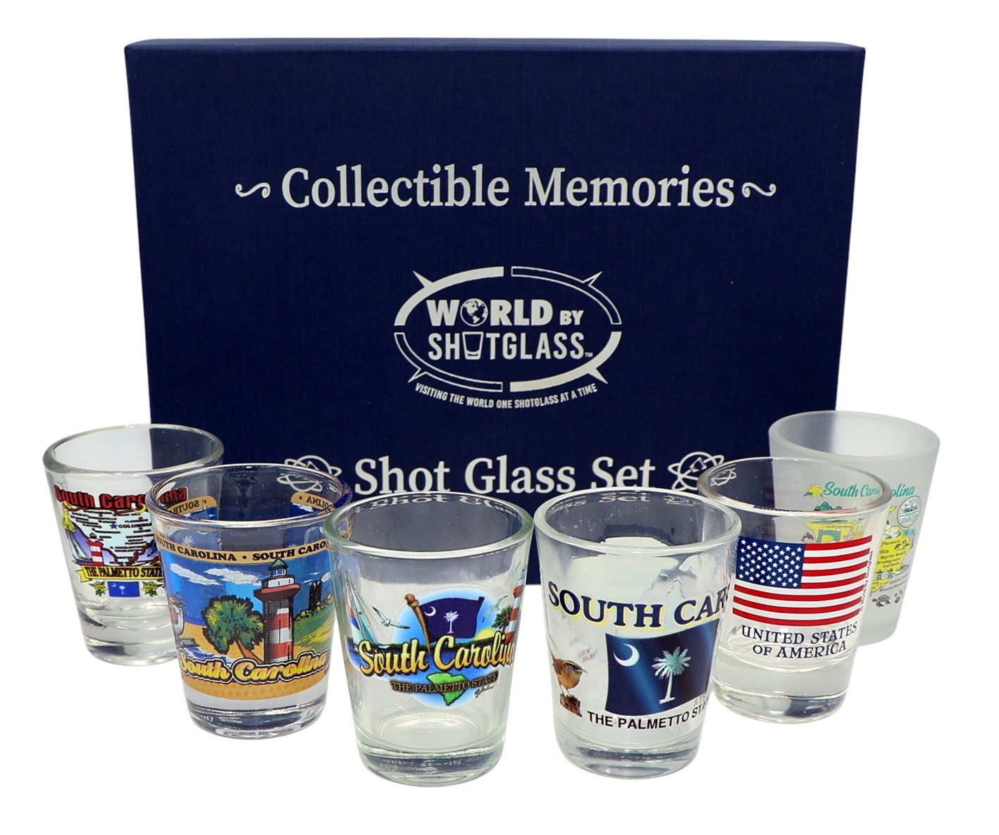 South Carolina United States USA Souvenir Boxed Shot Glass Set (Set of 6)