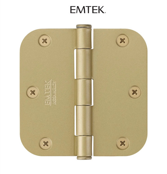 NEW- 4 Emtek 3-1/2" x 3-1/2" Plated Steel Heavy Duty 5/8" Radius Round Corner