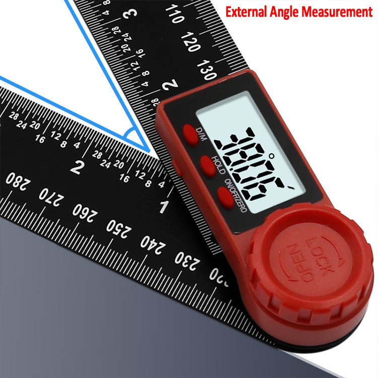 8 In/200 mm Digital Angle Finder ProtractorMeasuring Ruler with LCD Display AO
