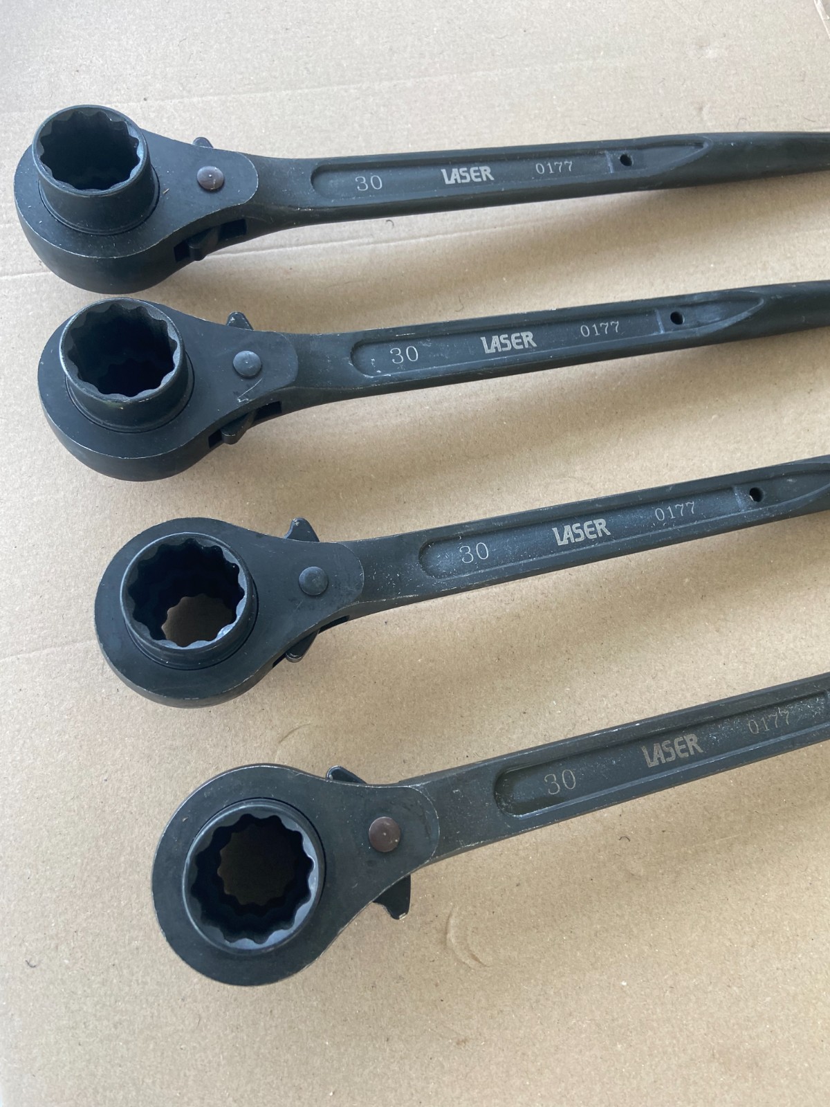 Laser 0177 Ratchet Socket Podger Spud Spanner 24 x 30 mm Scaffold Steel Erecting