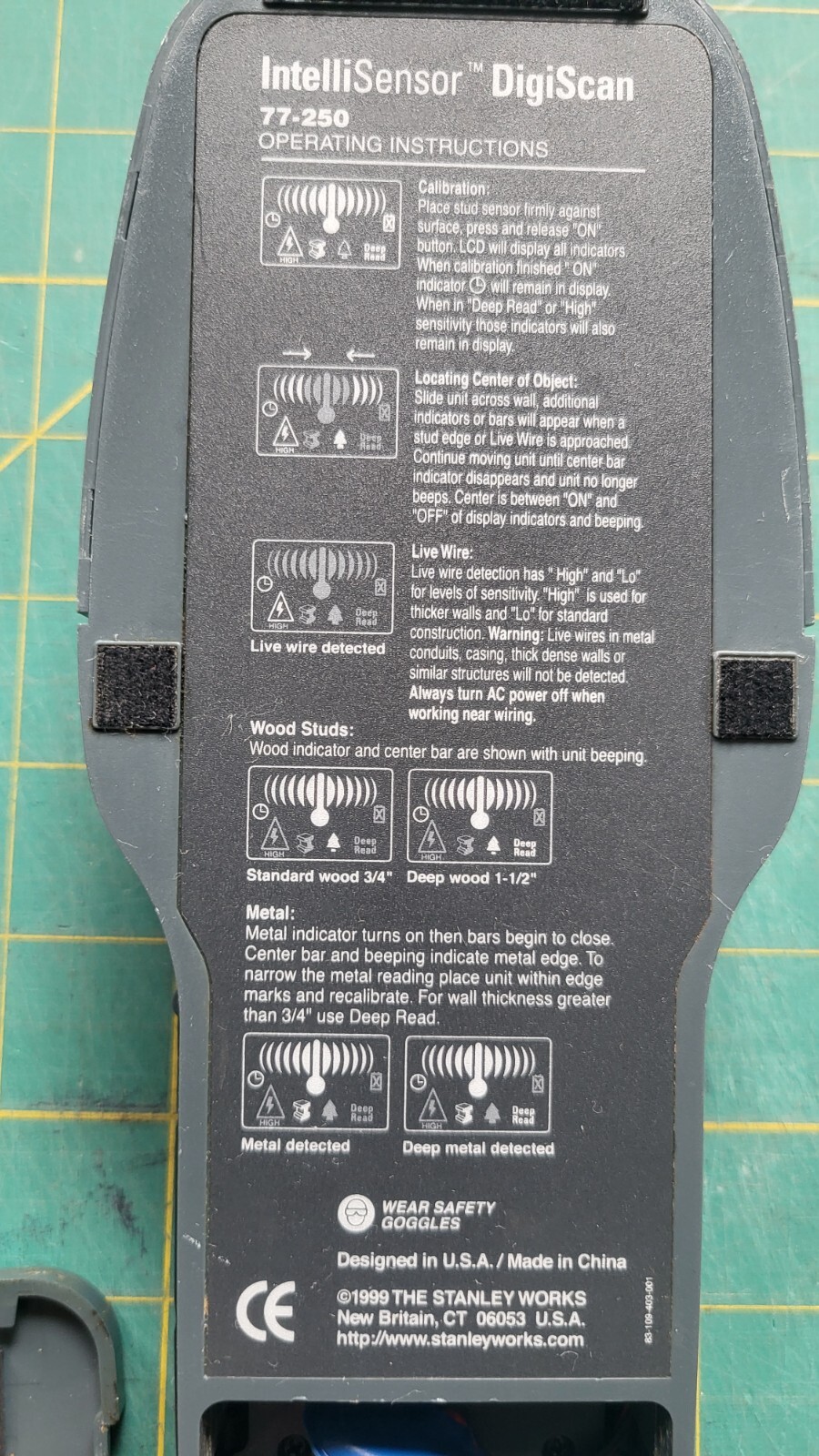 STANLEY IntelliSensor DigiScan Electronic Stud Finder Sensor 77-250 WORKS!