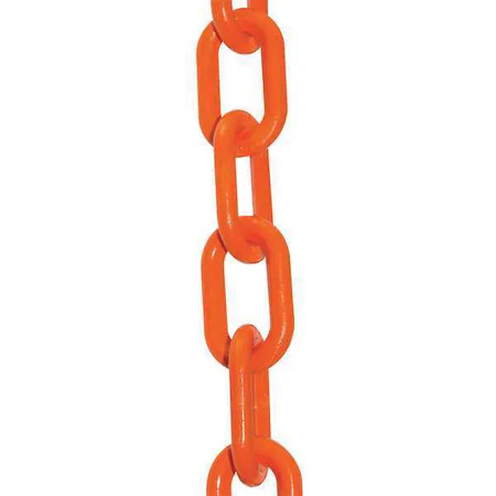 Zoro Select 51012-100 Plastic Chain, Safety Orange, 100 Ft Length, Gloss,