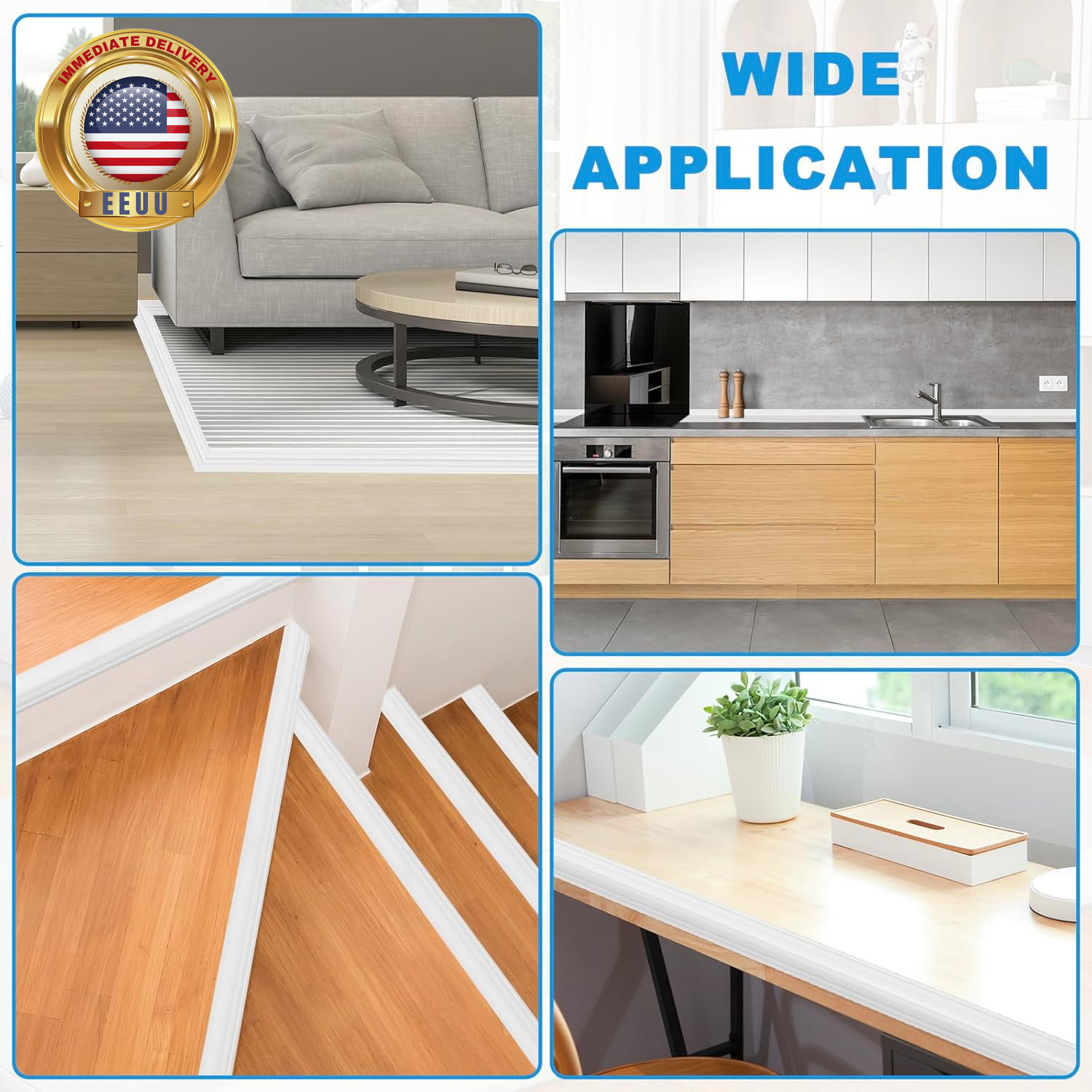 Wall Corner Protector Peel and Stick Corner Trim Molding Flexible inside & outsi