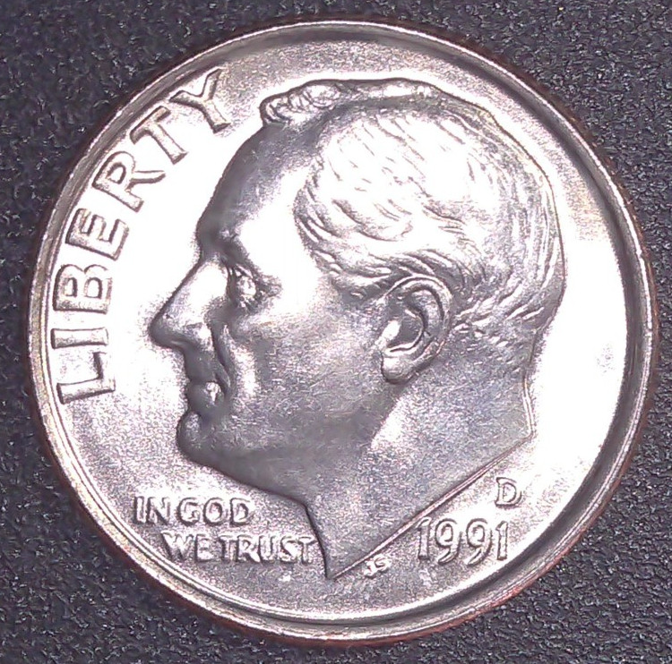 1991-D Roosevelt Dime 10C Brilliant Uncirculated BU Denver Mint Coin