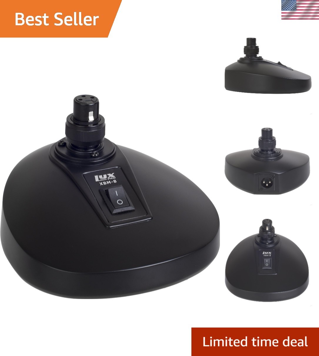 XBM-8 Microphone Desktop Base with Built-in XLR Socket for Podium & Gooseneck...