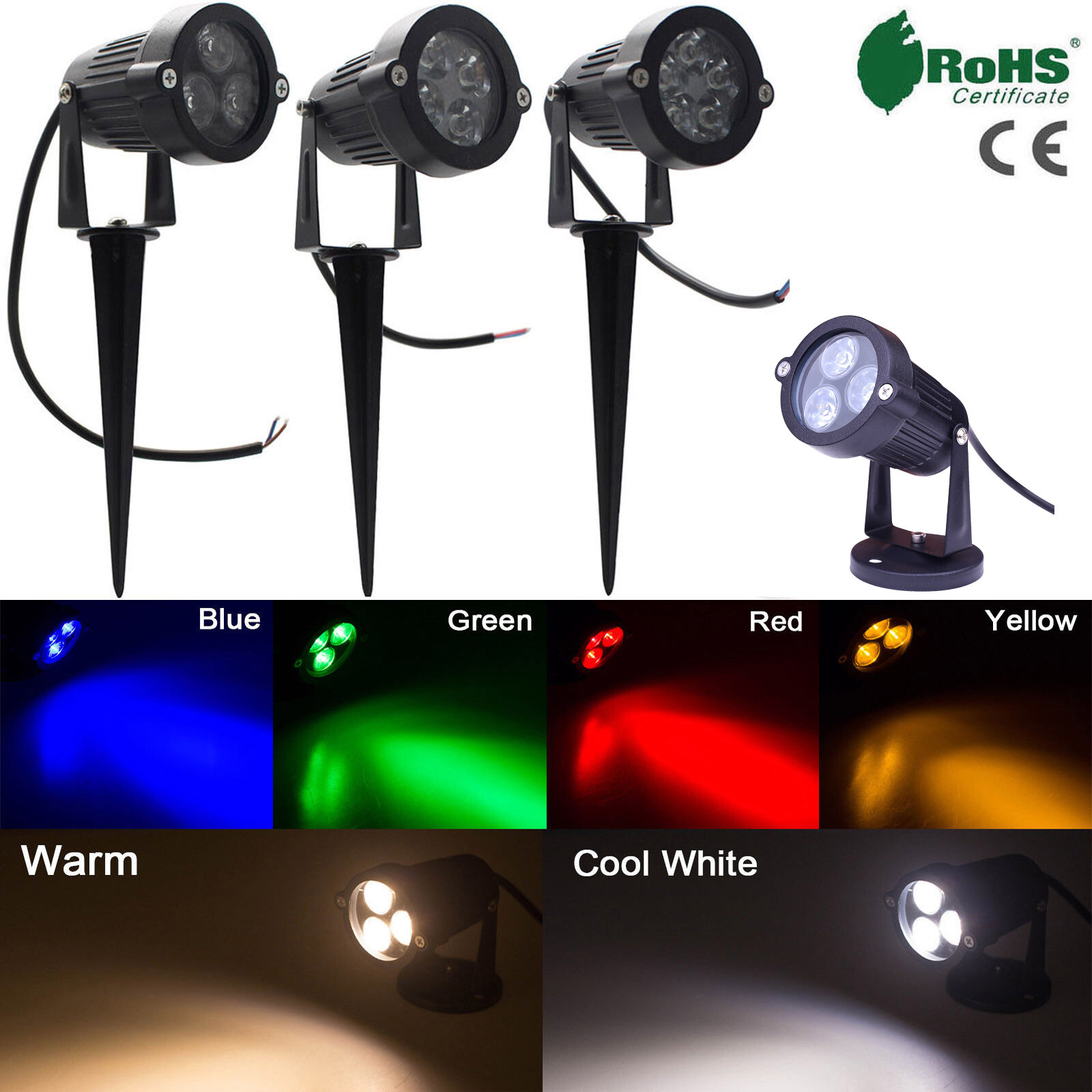 Outdoor 12V 110V 220V 9W 12W 15W LED Spot Light Garden Landscape Path Lamp EFO
