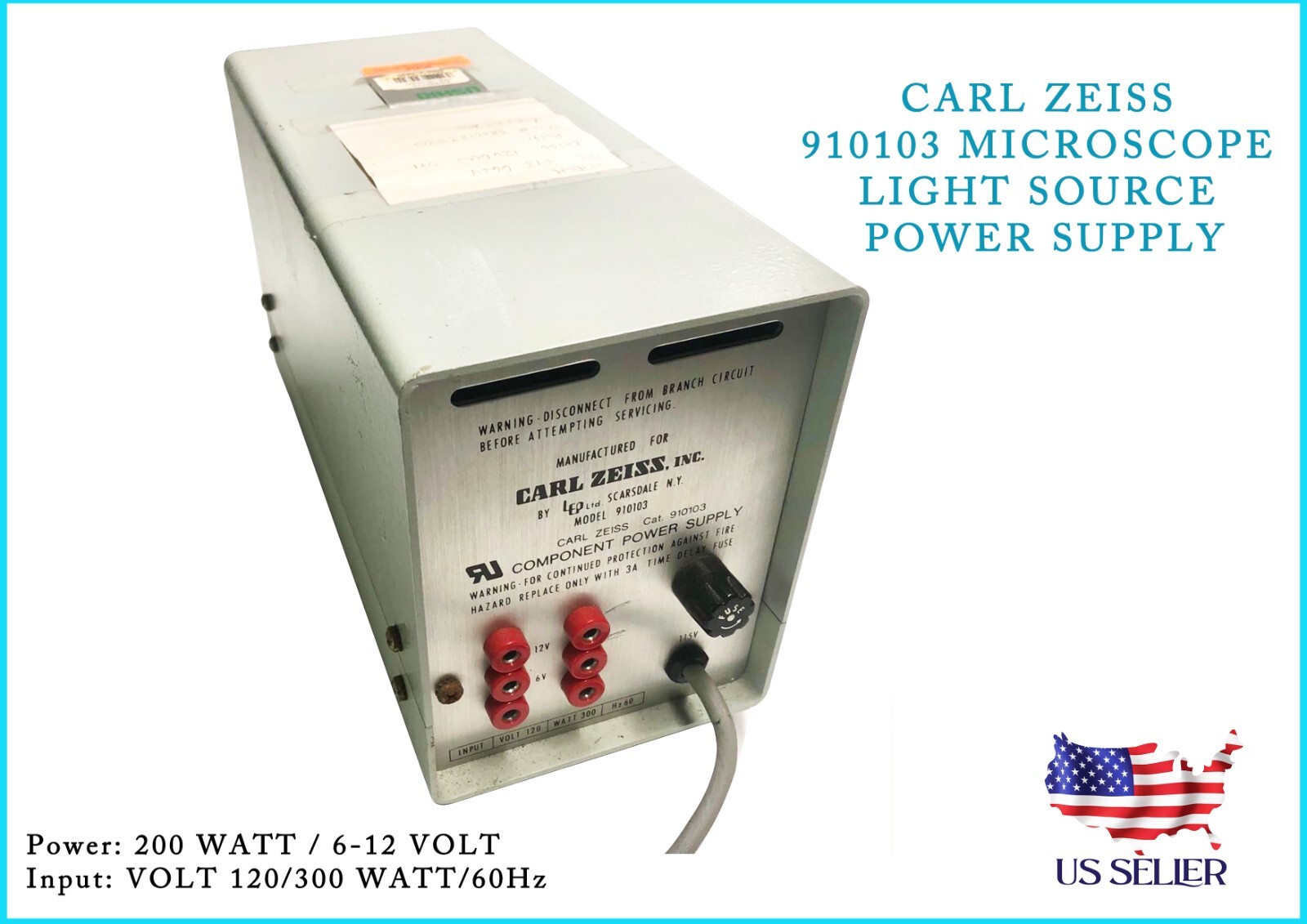 POWER SUPPLY CARL ZEISS 910103 MICROSCOPE LIGHT SOURCE