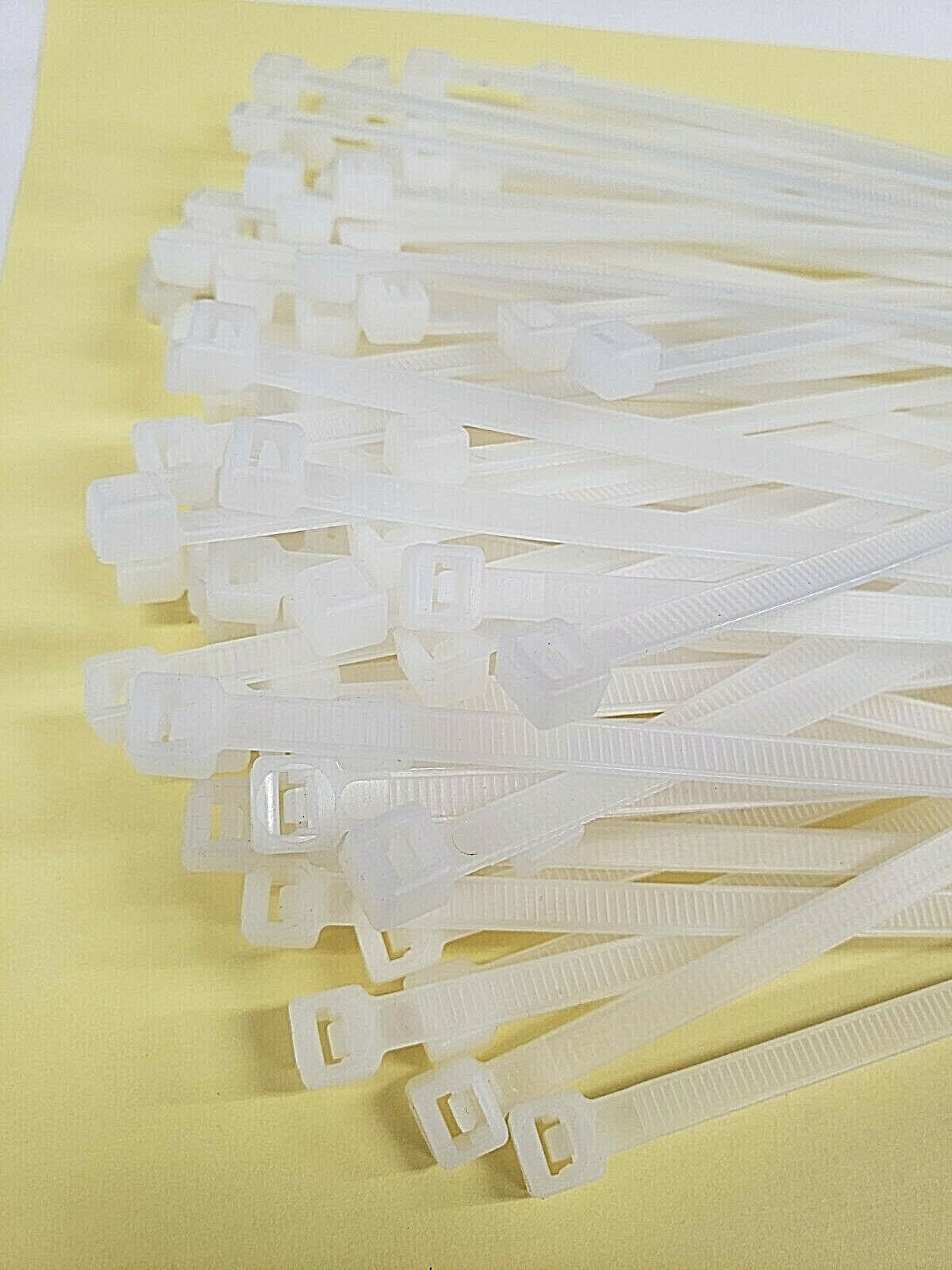 Qty/100 C2G 43034 7.5" White Cable Ties 48lbs